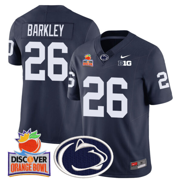 Penn State Nittany Lions 2024 Orange Bowl Jersey N1 – All Stitched – Navy – Saquon Barkley Jersey
