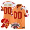 Buccaneers Creamsicle 2024 NFC South Division Champions Patch Gold Trim Vapor Limited Custom Jersey – All Stitched – Creamsicle Alternate Jersey