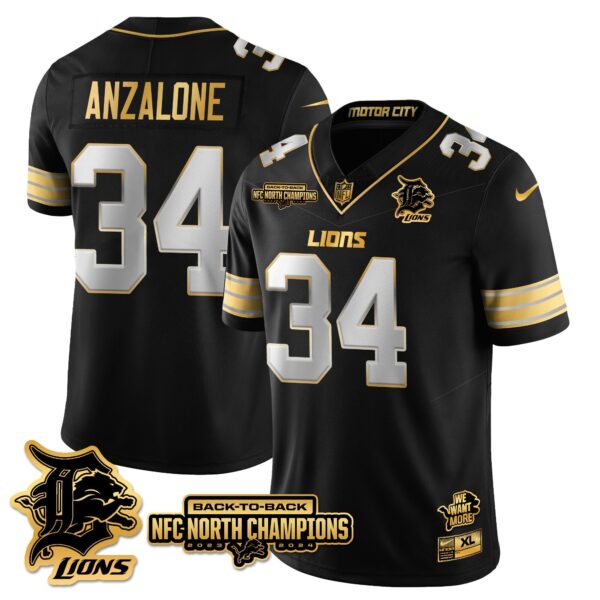 Detroit Lions – Alex Anzalone – 34 – Black Limited Jersey