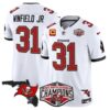 Buccaneers 2024 NFC South Division Champions Patch Vapor Limited Jersey – All Stitched – White – Antoine Winfield Jr. Jersey