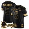 Detroit Lions 2024 NFC North Champions Gold Jersey N1 – All Stitched – David Montgomery – 5 – Black Gold Jersey