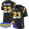Los Angeles Rams 2024 NFC West Division Champions Jersey – All Stitched – Kyren Williams – 23 – Black Jersey
