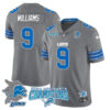 Detroit Lions 2024 NFC North Champions Gold Jersey N1 – All Stitched – Jameson Williams – 9 – Gray Jersey