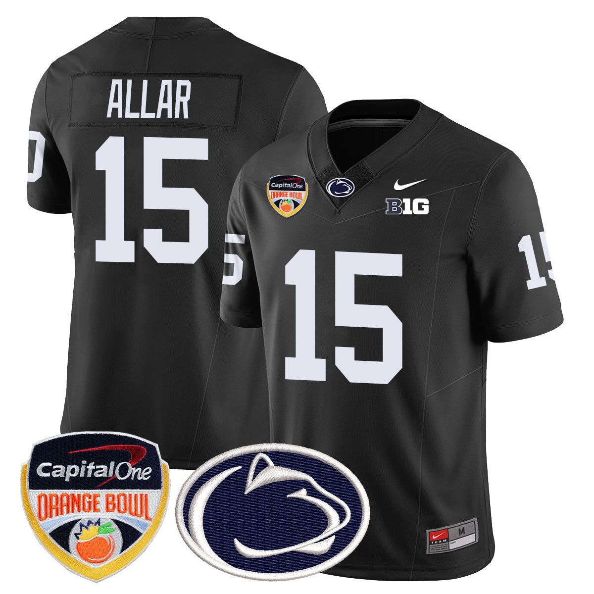 Penn State Nittany Lions 2024 Orange Bowl Jersey – All Stitched – Black – Drew Allar Jersey