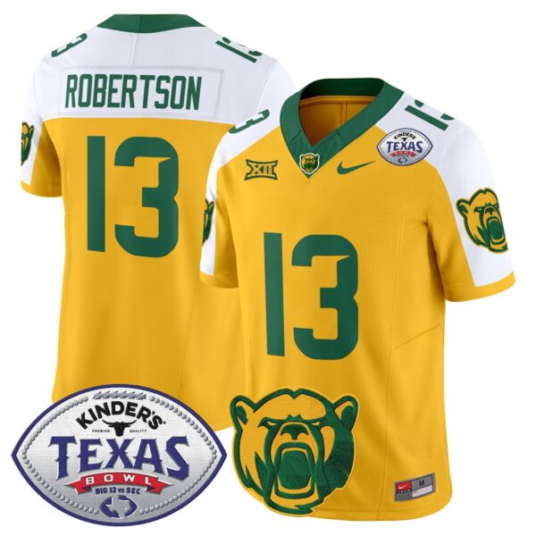 Baylor Bears 2024 Texas Bowl Vapor Limited Jersey – All Stitched – Gold Alternate – Sawyer Robertson Jersey