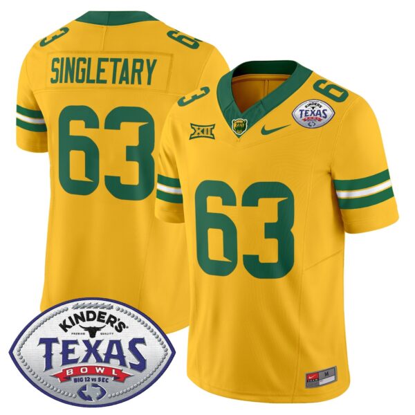 Baylor Bears 2024 Texas Bowl Vapor Limited Jersey – All Stitched – Gold – Mike Singletary Jersey