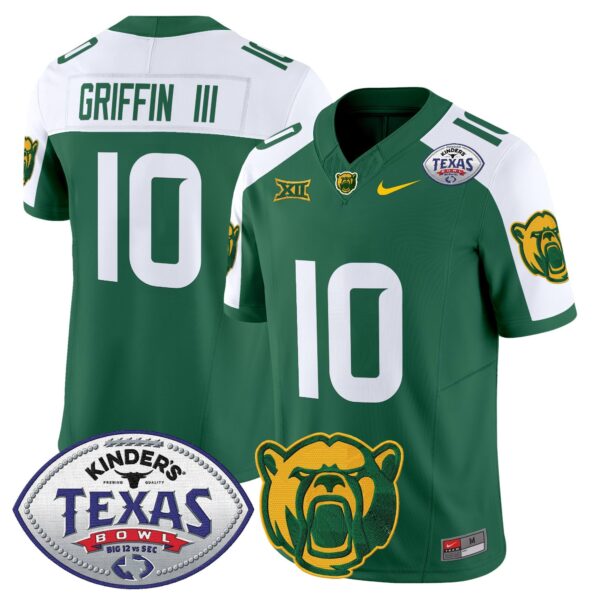 Baylor Bears 2024 Texas Bowl Vapor Limited Jersey – All Stitched – Green Alternate – Robert Griffin III Jersey
