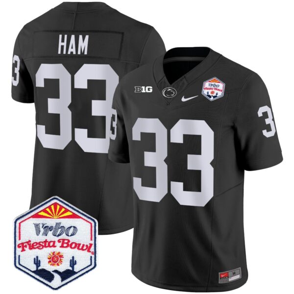 Penn State Nittany Lions 2024 The Fiesta Bowl Patch Vapor Limited Jersey – All Stitched – Black – Jack Ham Jersey