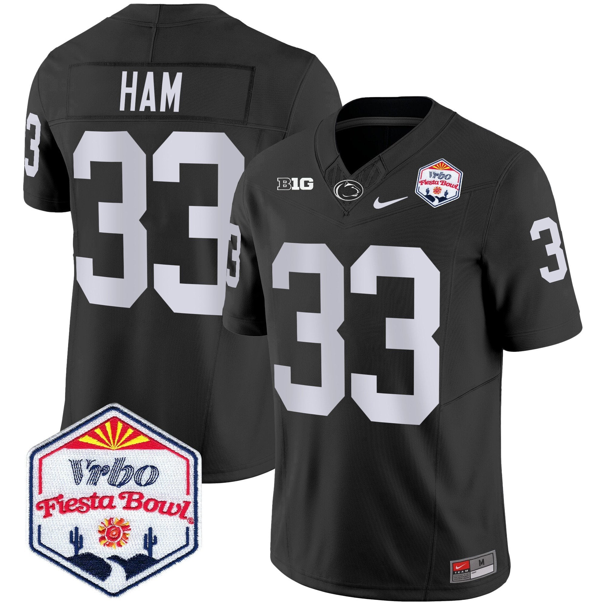 Penn State Nittany Lions 2024 The Fiesta Bowl Patch Vapor Limited Jersey – All Stitched – Black – Jack Ham Jersey