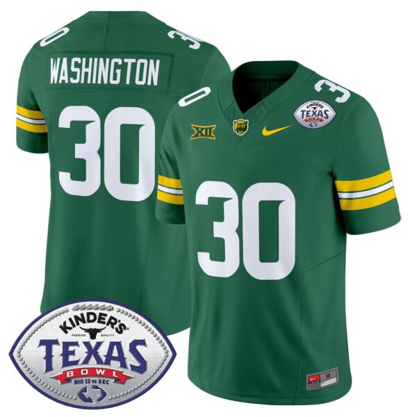 Baylor Bears 2024 Texas Bowl Vapor Limited Jersey – All Stitched – Green – Bryson Washington Jersey