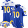 Los Angeles Rams 2024 NFC West Division Champions Jersey N1 – All Stitched – Cooper Kupp – 10 – Royal Alternate Jersey