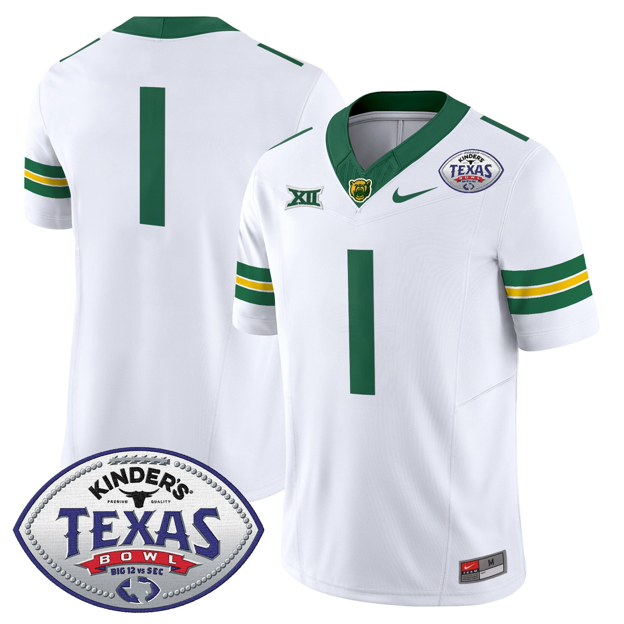 Baylor Bears 2024 Texas Bowl Vapor Limited Jersey – All Stitched – White – #1 Team Jersey