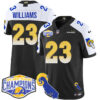 Los Angeles Rams 2024 NFC West Division Champions Jersey N1 – All Stitched – Kyren Williams – 23 – Black Alternate Jersey