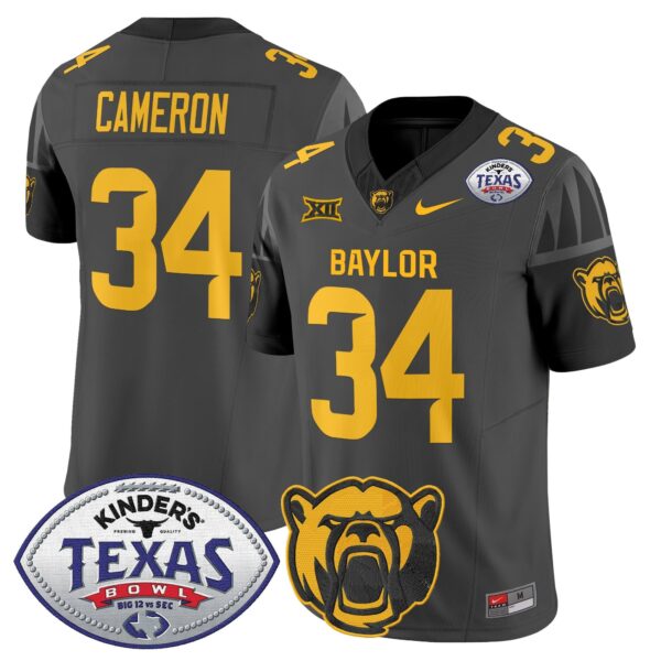 Baylor Bears 2024 Texas Bowl Vapor Limited Jersey – All Stitched – Black – Josh Cameron Jersey