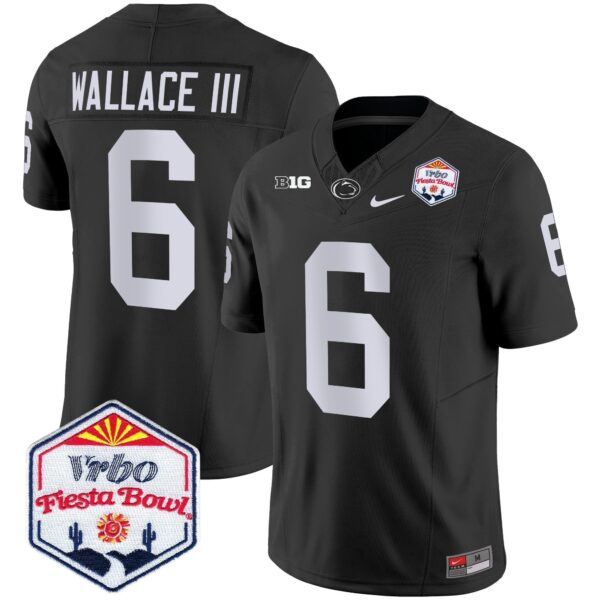 Penn State Nittany Lions 2024 The Fiesta Bowl Patch Vapor Limited Jersey – All Stitched – Black – Harrison Wallace III Jersey