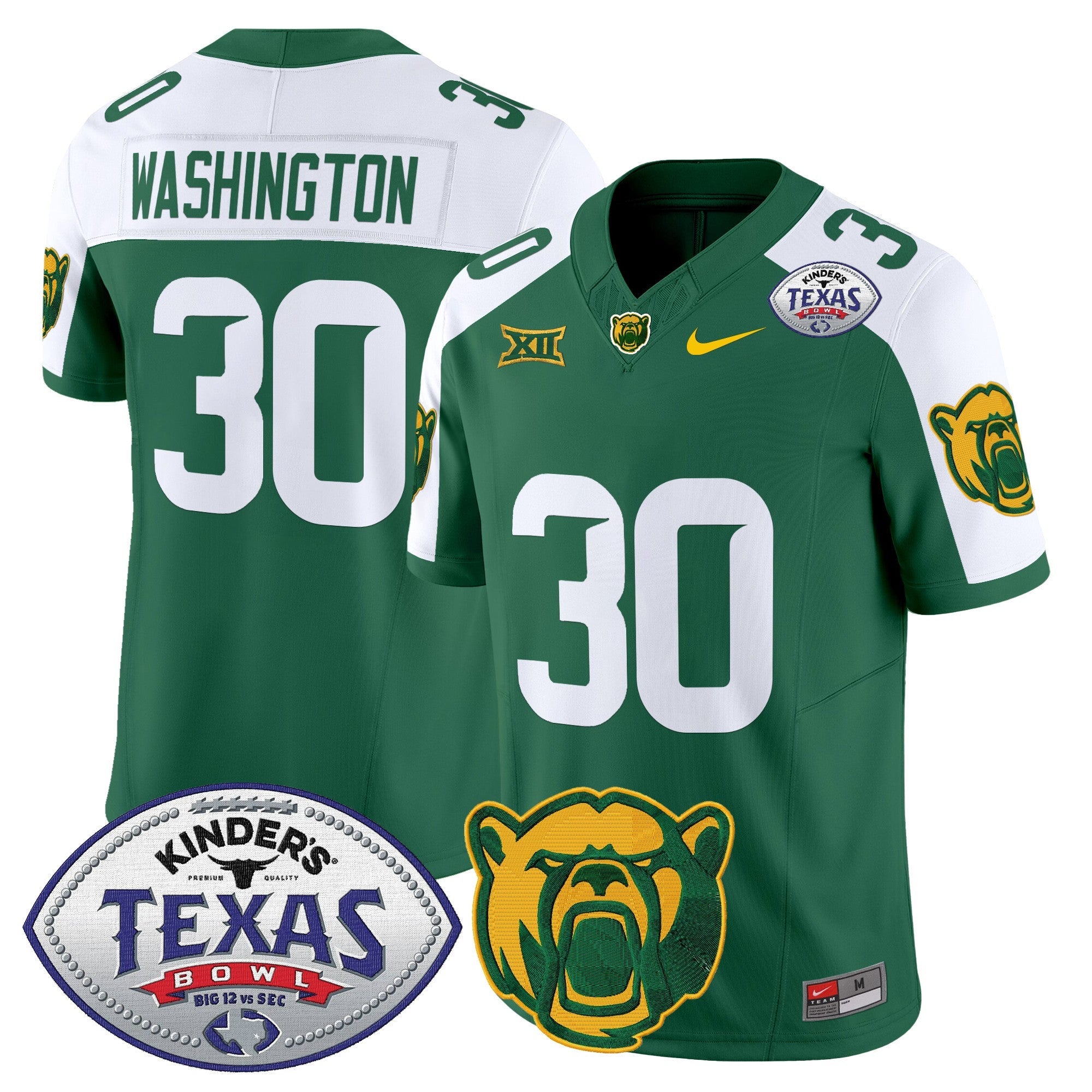 Baylor Bears 2024 Texas Bowl Vapor Limited Jersey – All Stitched – Green Alternate – Bryson Washington Jersey