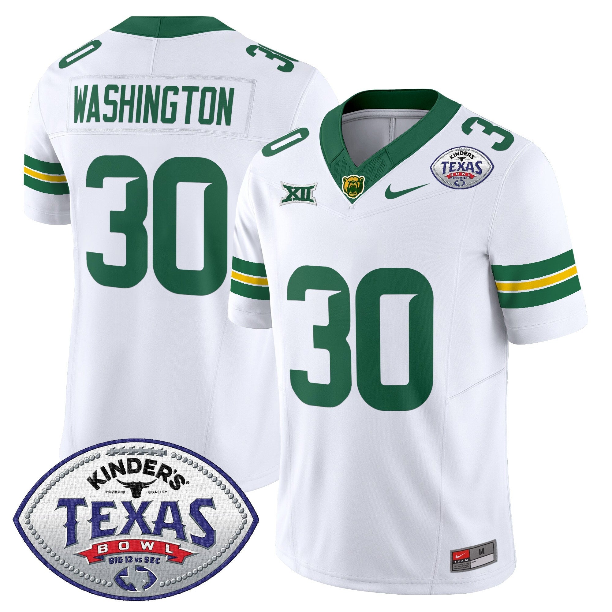 Baylor Bears 2024 Texas Bowl Vapor Limited Jersey – All Stitched – White – Bryson Washington Jersey
