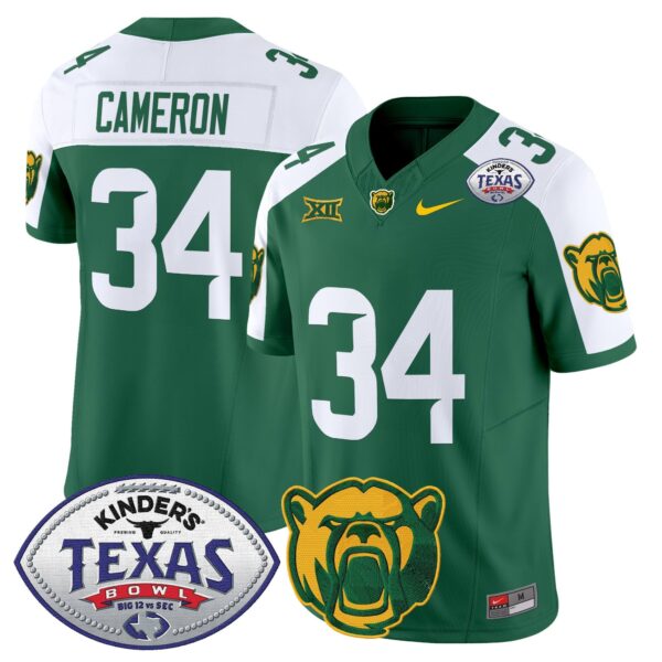 Baylor Bears 2024 Texas Bowl Vapor Limited Jersey – All Stitched – Green Alternate – Josh Cameron Jersey