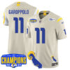 Los Angeles Rams 2024 NFC West Division Champions Jersey – All Stitched – Jimmy Garoppolo – 11 – Bone Jersey