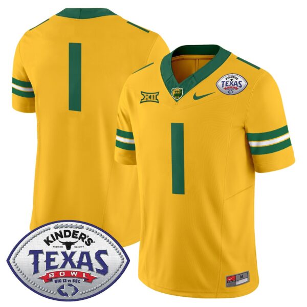 Baylor Bears 2024 Texas Bowl Vapor Limited Jersey – All Stitched – Gold – #1 Team Jersey
