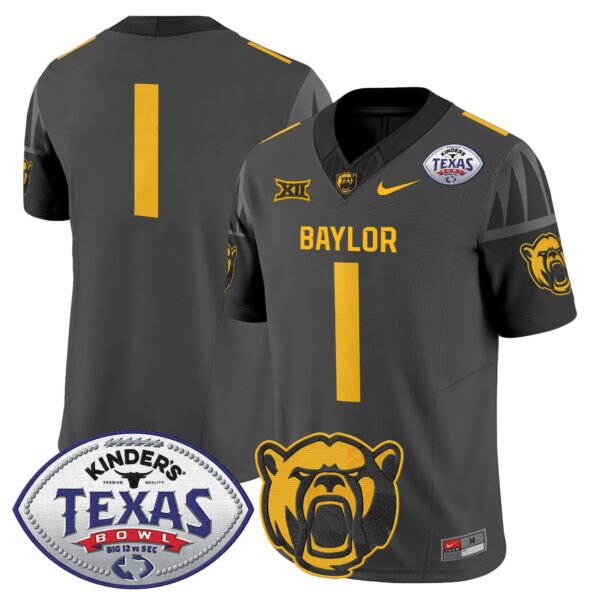 Baylor Bears 2024 Texas Bowl Vapor Limited Jersey – All Stitched – Black – #1 Team Jersey