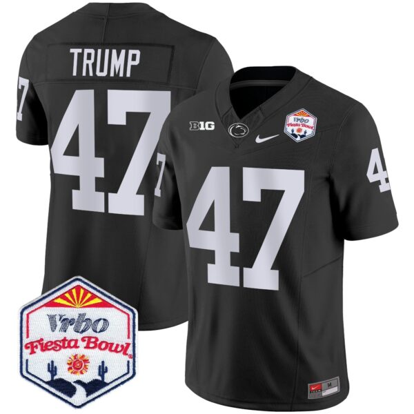 Penn State Nittany Lions 2024 The Fiesta Bowl Patch Vapor Limited Jersey – All Stitched – Black – Donald Trump Jersey