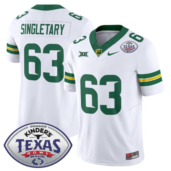 Baylor Bears 2024 Texas Bowl Vapor Limited Jersey – All Stitched – White – Mike Singletary Jersey