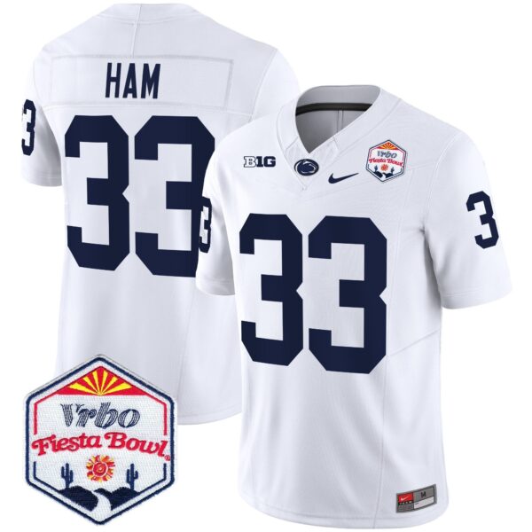 Penn State Nittany Lions 2024 The Fiesta Bowl Patch Vapor Limited Jersey – All Stitched – White – Jack Ham Jersey