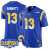 Los Angeles Rams 2024 NFC West Division Champions Jersey – All Stitched – Stetson Bennett – 13 – Royal Jersey