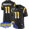 Los Angeles Rams 2024 NFC West Division Champions Jersey – All Stitched – Jimmy Garoppolo – 11 – Black Jersey