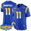 Los Angeles Rams 2024 NFC West Division Champions Jersey – All Stitched – Jimmy Garoppolo – 11 – Royal Jersey