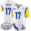 Los Angeles Rams 2024 NFC West Division Champions Jersey N1 – All Stitched – Puka Nacua – 17 – White Jersey