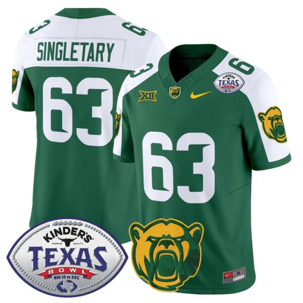 Baylor Bears 2024 Texas Bowl Vapor Limited Jersey – All Stitched – Green Alternate – Mike Singletary Jersey