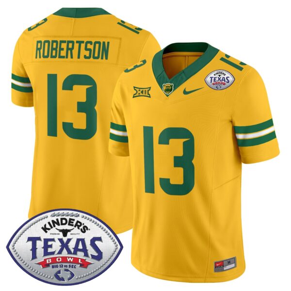 Baylor Bears 2024 Texas Bowl Vapor Limited Jersey – All Stitched – Gold – Sawyer Robertson Jersey