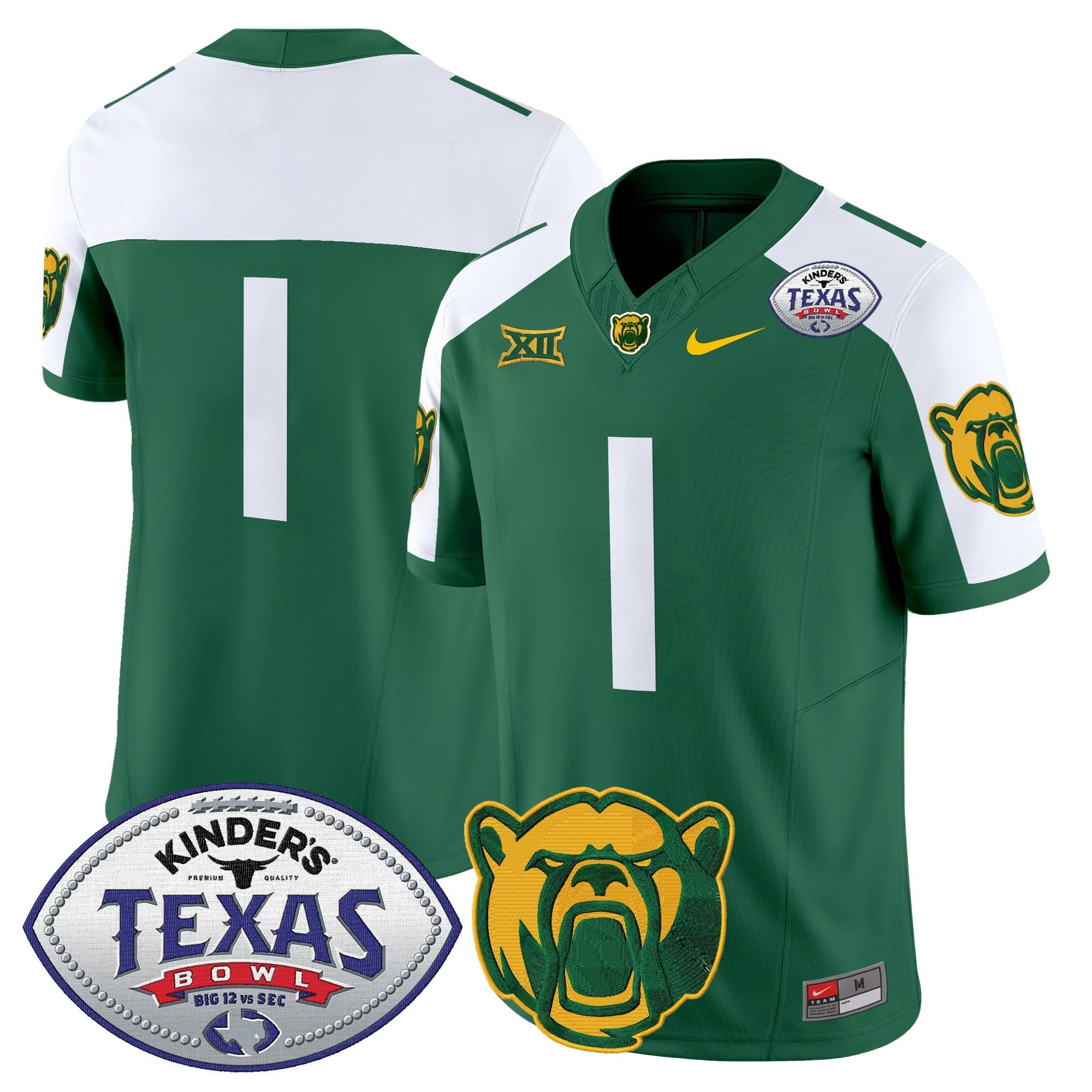 Baylor Bears 2024 Texas Bowl Vapor Limited Jersey – All Stitched – Green Alternate – #1 Team Jersey