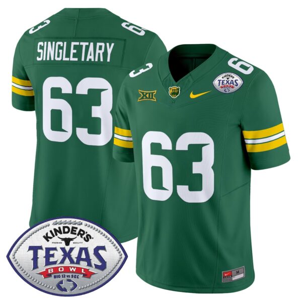 Baylor Bears 2024 Texas Bowl Vapor Limited Jersey – All Stitched – Green – Mike Singletary Jersey