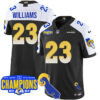 Los Angeles Rams 2024 NFC West Division Champions Jersey – All Stitched – Kyren Williams – 23 – Black Alternate Jersey