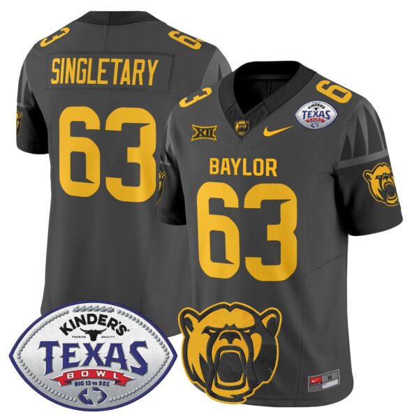 Baylor Bears 2024 Texas Bowl Vapor Limited Jersey – All Stitched – Black – Mike Singletary Jersey