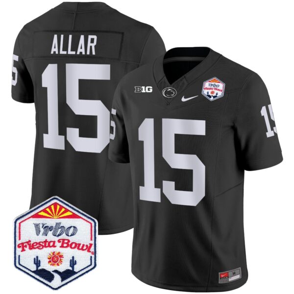 Penn State Nittany Lions 2024 The Fiesta Bowl Patch Vapor Limited Jersey – All Stitched – Black – Drew Allar Jersey