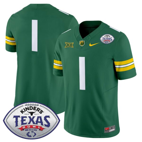 Baylor Bears 2024 Texas Bowl Vapor Limited Jersey – All Stitched – Green – #1 Team Jersey