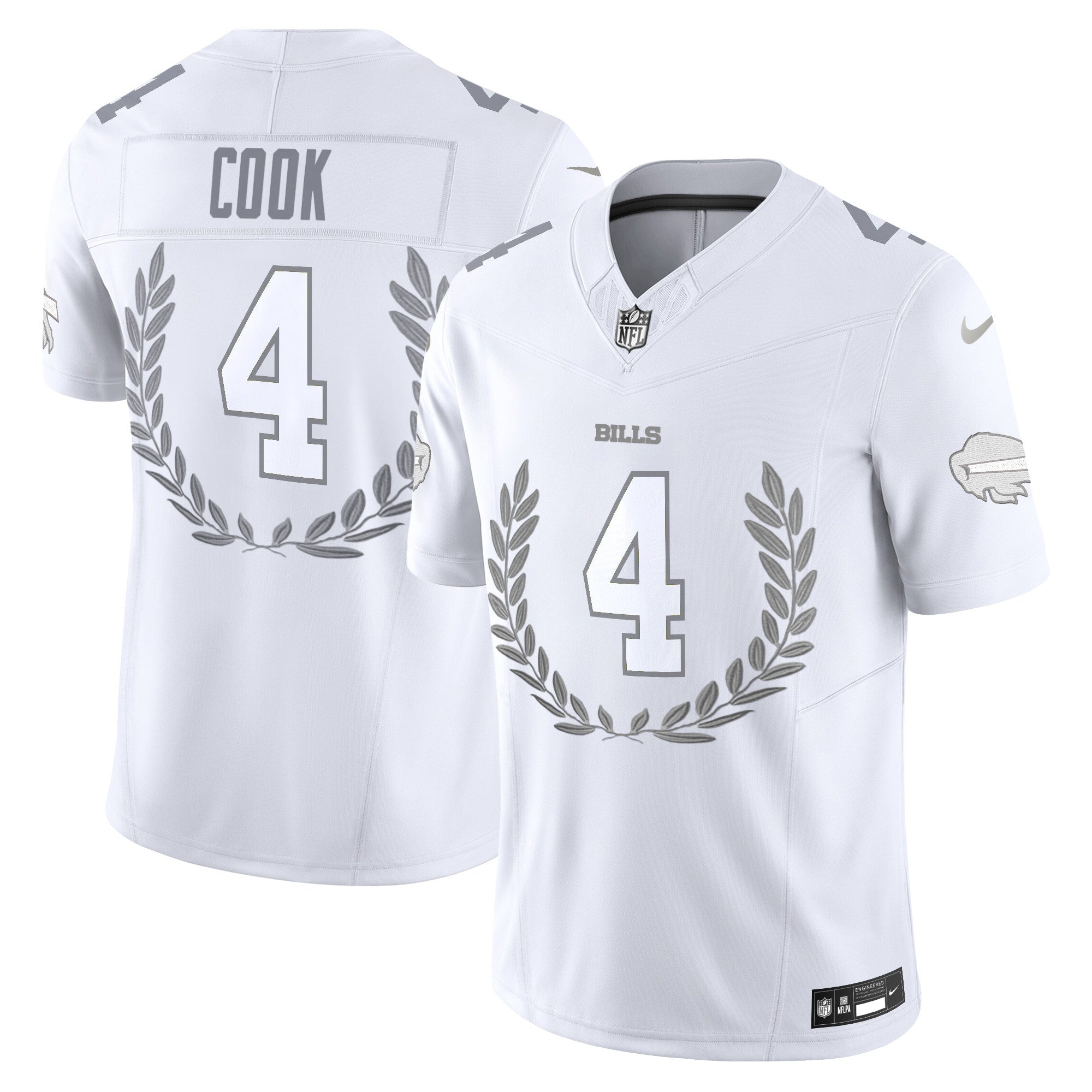 Buffalo Bills Platinum MVP Vapor Limited Jersey – All Stitched – James Cook Jersey