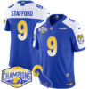 Los Angeles Rams 2024 NFC West Division Champions Jersey N1 – All Stitched – Matthew Stafford – 9 – Royal Alternate Jersey