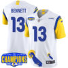 Los Angeles Rams 2024 NFC West Division Champions Jersey – All Stitched – Stetson Bennett – 13 – White Jersey