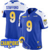 Los Angeles Rams 2024 NFC West Division Champions Jersey – All Stitched – Matthew Stafford – 9 – Royal Alternate Jersey