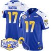 Los Angeles Rams 2024 NFC West Division Champions Jersey N1 – All Stitched – Puka Nacua – 17 – Royal Alternate Jersey