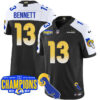 Los Angeles Rams 2024 NFC West Division Champions Jersey – All Stitched – Stetson Bennett – 13 – Black Alternate Jersey