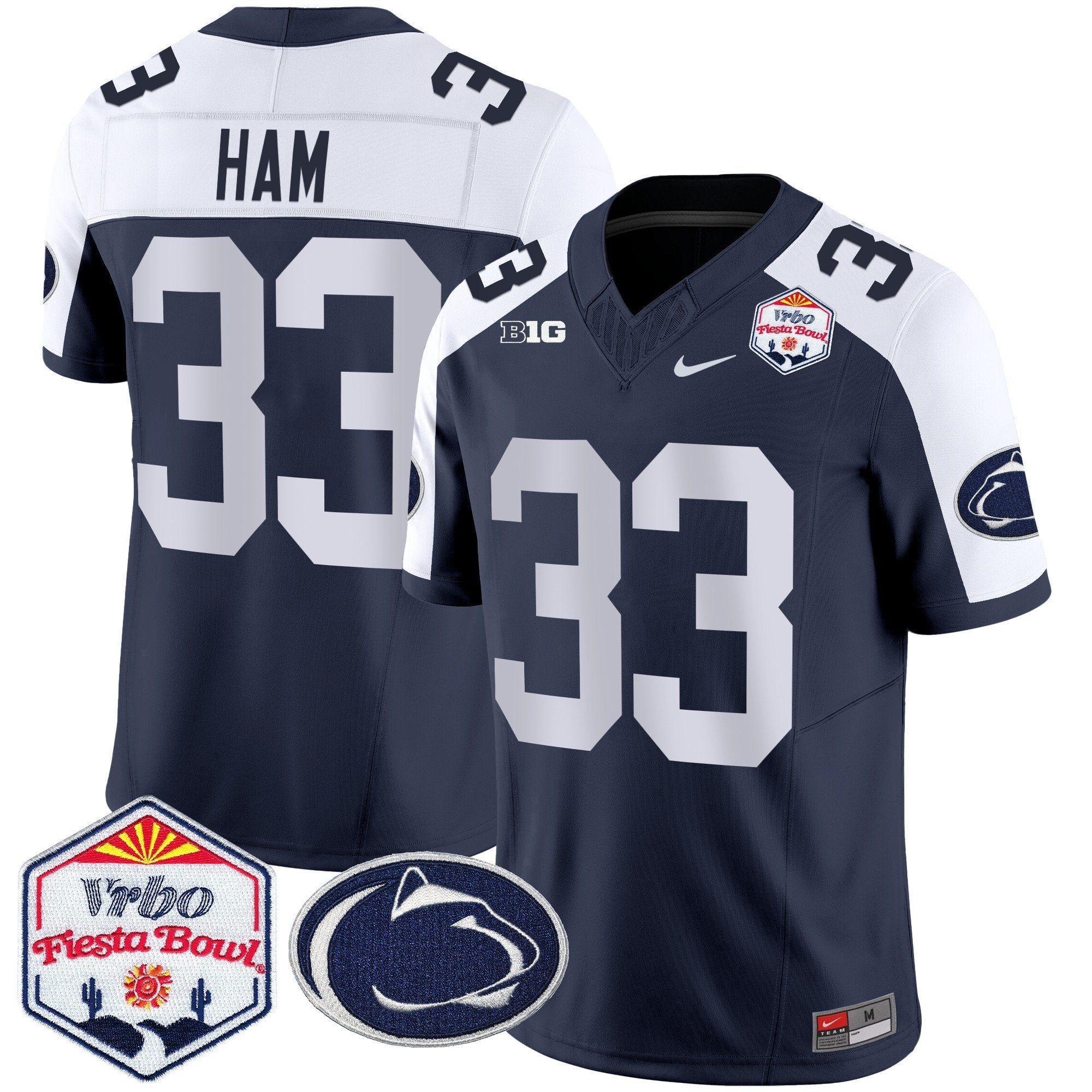 Penn State Nittany Lions 2024 The Fiesta Bowl Patch Vapor Limited Jersey – All Stitched – Navy Alternate – Jack Ham Jersey