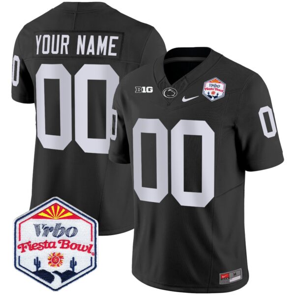 Penn State Nittany Lions 2024 The Fiesta Bowl Patch Vapor Limited Custom Jersey – All Stitched – Black Jersey