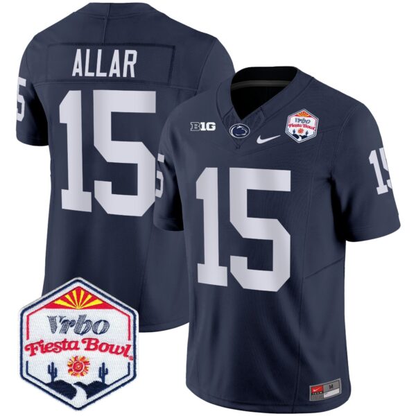 Penn State Nittany Lions 2024 The Fiesta Bowl Patch Vapor Limited Jersey – All Stitched – Navy – Drew Allar Jersey
