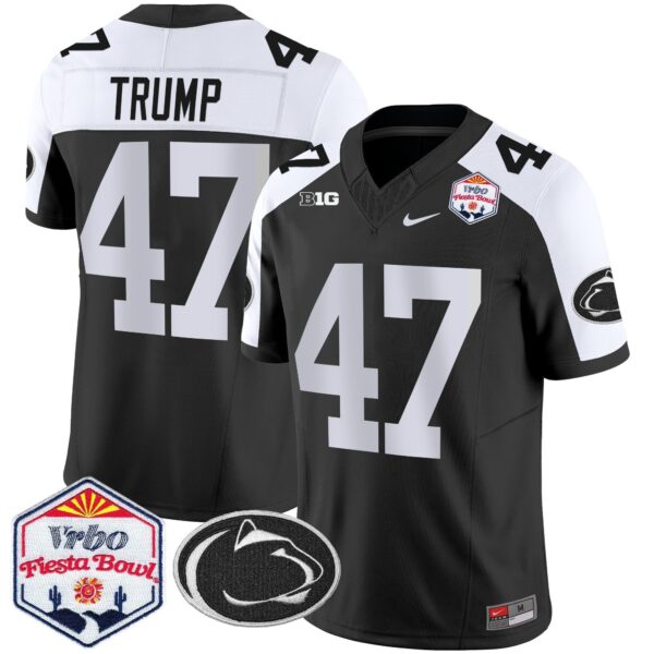 Penn State Nittany Lions 2024 The Fiesta Bowl Patch Vapor Limited Jersey – All Stitched – Black Alternate – Donald Trump Jersey